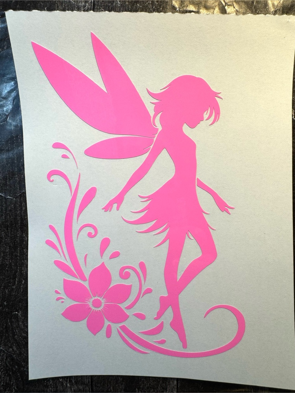 Fairy Flower Pink Vinyl Car Truck Window Laptop Decal Bumper Sticker